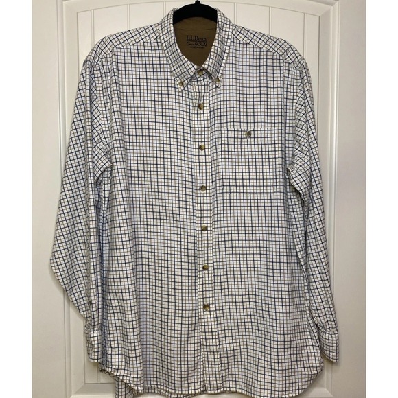 L.L. Bean Other - LL Bean Town Field Plaid Button Down Corduroy Cuff Long Sleeve Shirt Men Medium